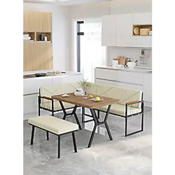 Mygusi Src 70x110 Atlantik Masalı, Köşe Takımı, Mutfak, Balkon Köşe Takımı, Mutfak Masası Takımı - Krem
