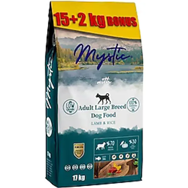 Mystic Düşük Tahıllı Kuzu Etli 17 kg Büyük Irk Yetişkin Köpek Maması