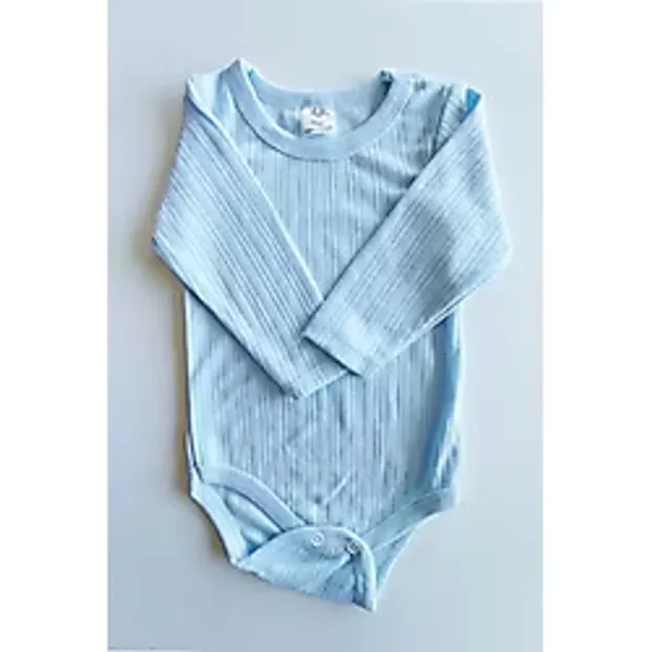 MYZİ STORE Kız Erkek Bebek Kıyafeti%100 Pamuk Uzun Kollu Çıtçıtlı Body Badi Zıbın Mavi 3-6 AY