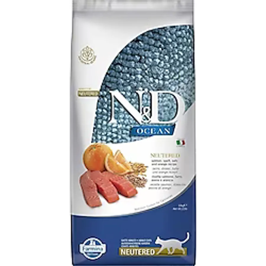 N&D Ocean Düşük Tahıllı Kısırlaştırılmış Somonlu ve Portakallı 10 kg Yetişkin Kedi Maması