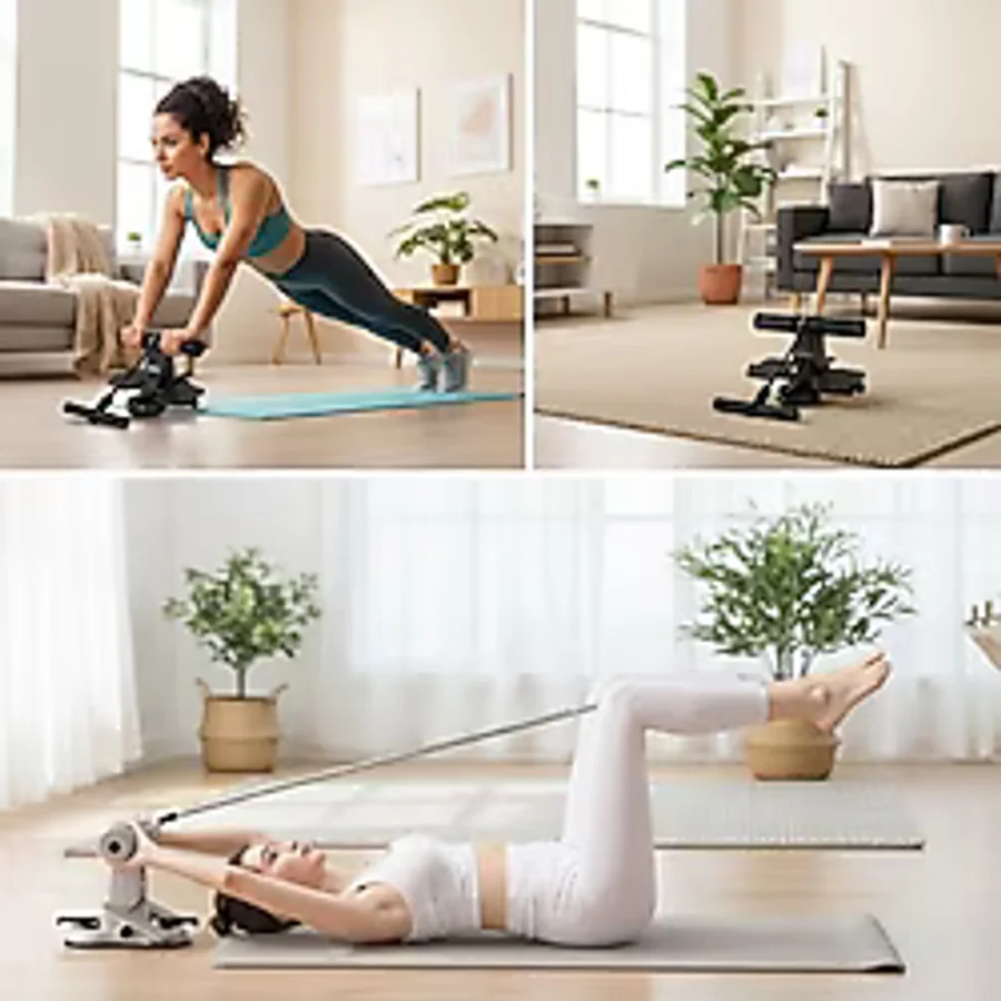 N&M Store 4 Direnç Bantlı Mekik Çekme Spor Aleti Karın Kol ve Tüm Vücut Evde Egzersiz Fitness Aleti
