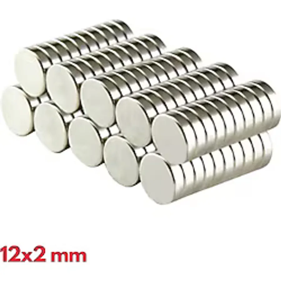 N35 12X2 Mm Neodyum Miknatis 250 Adet, Yuvarlak, Nikel Kaplamali Kaliteli Ve Dayanikli Urun