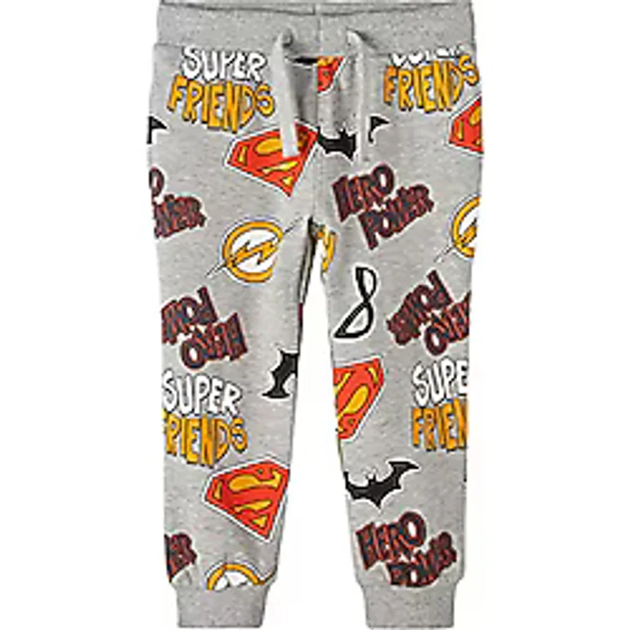 NAME IT Erkek Çocuk Gri Melanj Pantolon 1,5-2 Yaş NMMSOLO SUPERFRIENDS SWE PANTS BRU WAB