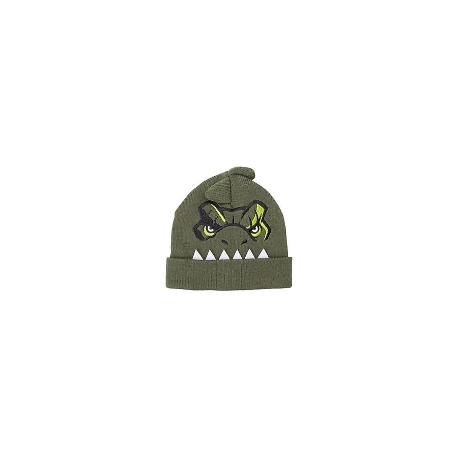 NAME IT Erkek Çocuk Koyu Yeşil Şapka 46/47 NMMJOVANNI JURASSIC KNIT HAT VDE
