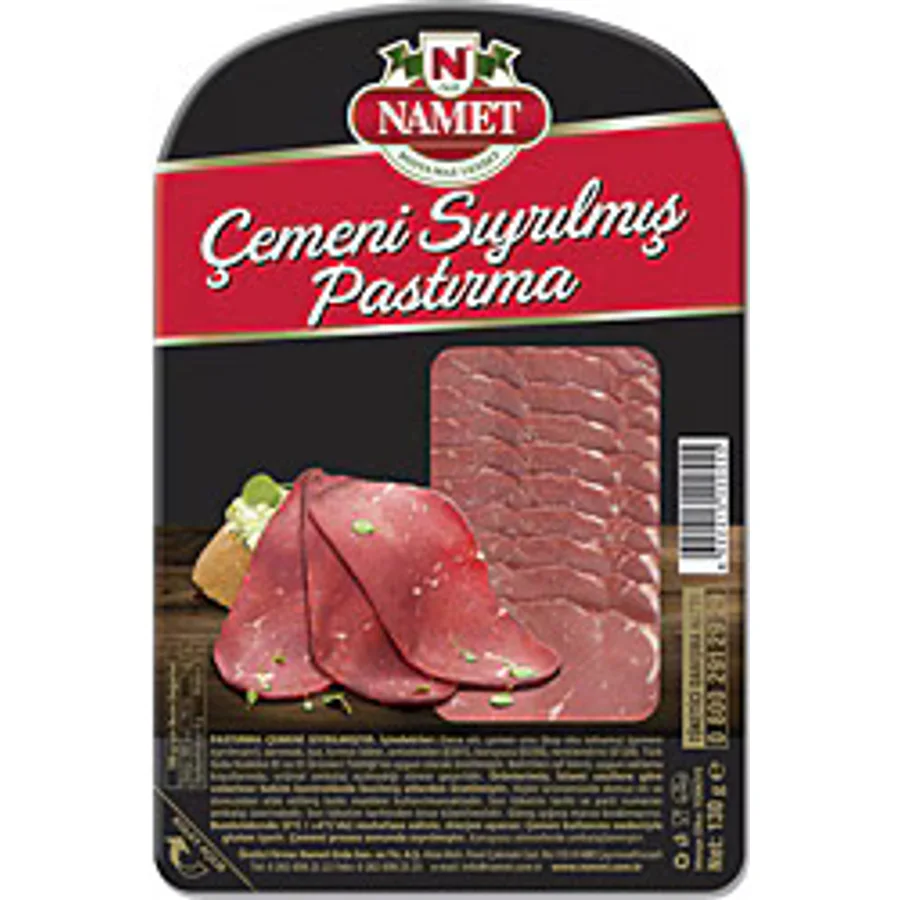 Namet 130 gr Çemeni Sıyrılmış Dilimli Pastırma