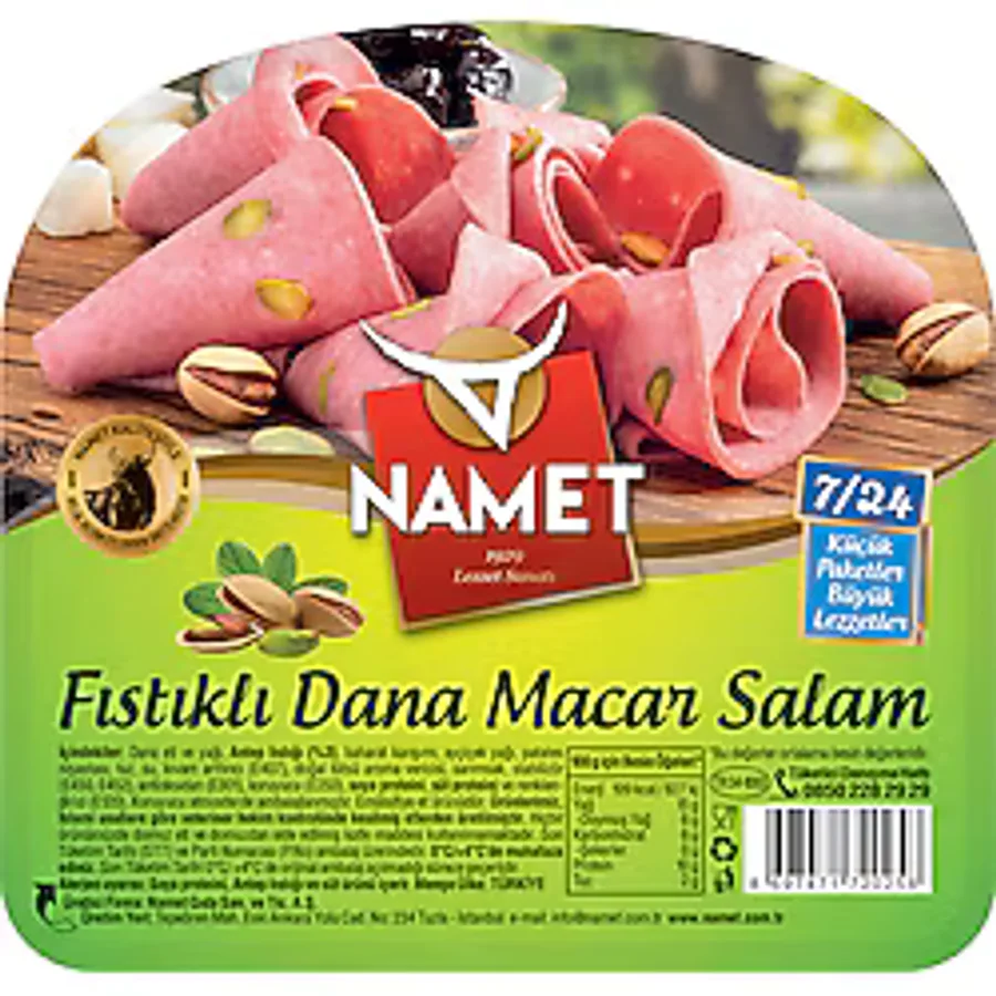 Namet 7/24 Fıstıklı Dana Macar Salam 50 G