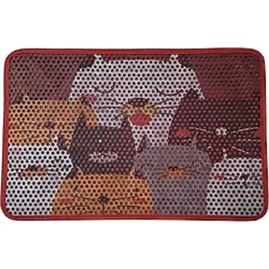 Nanbell Elekli Çift Katlı Kedi Kumu Paspası 60x45 Cm Desenli 1