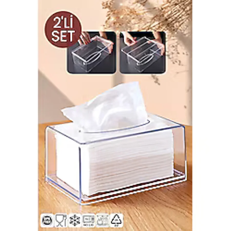 Nandy Home 2'Li Set Clear Peçete Organizeri