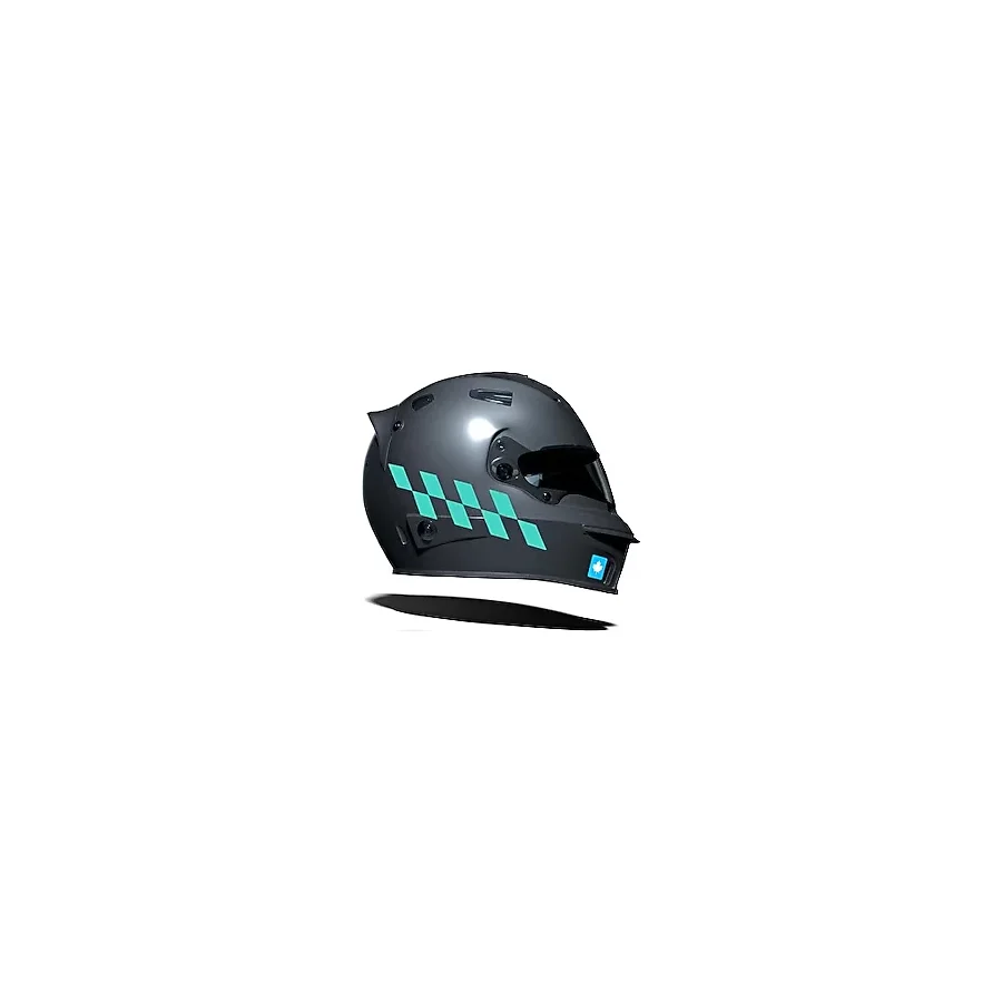Nane Yeşili Damalı Kask Motosiklet Sticker Takımı Çınar Extreme