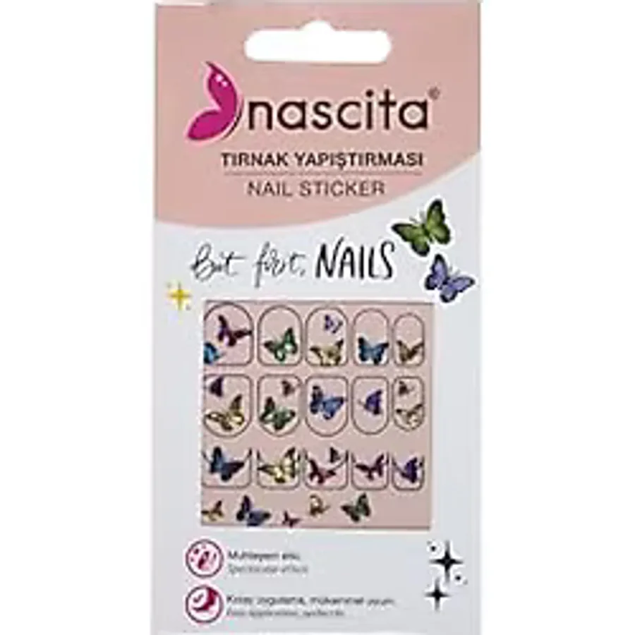 Nascita Kelebek Desenli Tırnak Stickerı - 29