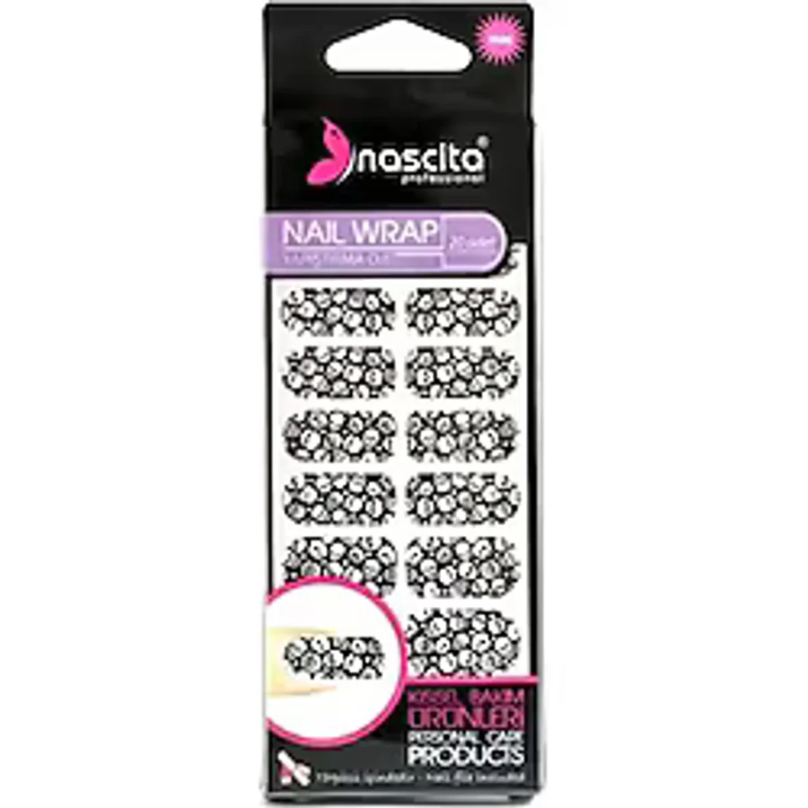 Nascita Nail Wrap Yapıştırma Oje 0014 Kuru Kafa Desenli