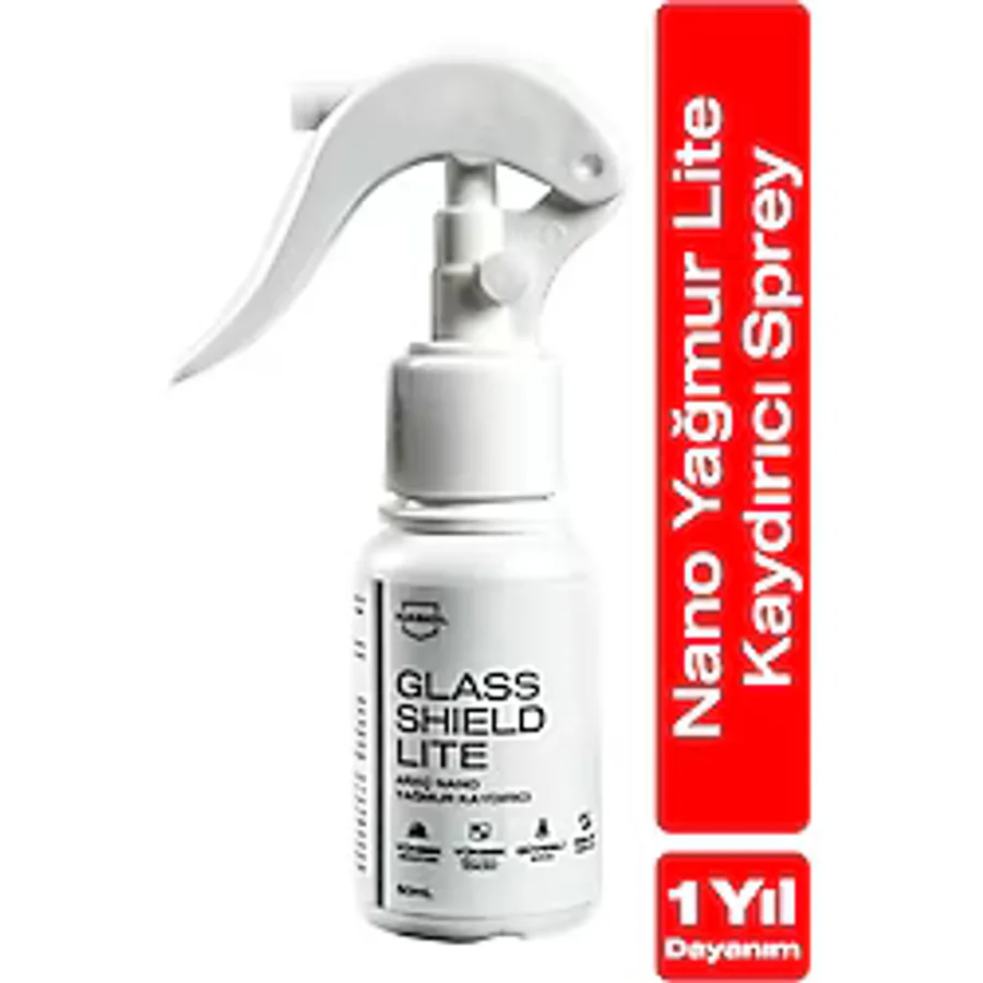 Nasiol Glasshield Lite Araç Nano Yağmur Kaydırıcı ve Su Itici Sprey-50 Ml-1 Yıl Etkili-Cam Koruma