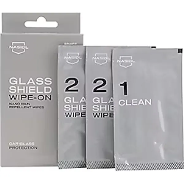 Nasiol Glasshield Wipe On Araç Nano Yağmur Kaydırıcı Ve Su İtici Mendil 1 Yıl Etkili Cam Bakımı, Cam Yüzey Yağmur Tutmaz Nano Kaplama, Far, Ayna Sıvı Kaydırıcı