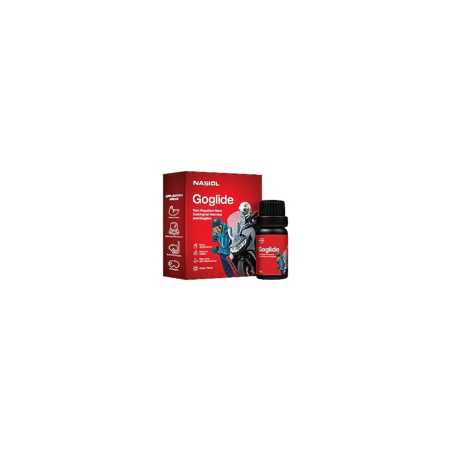 Nasiol Goglide Kask ve Gözlük Nano Yüzey Koruyucu-Su İtici-Nano Yağmur Kaydırıcı-1 Yıl Dayanım-10ml