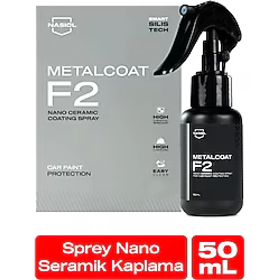 Nasiol Metalcoat F2 Araç Sprey Nano Seramik Kaplama ve Boya Koruma 1 Yıl Dayanım 50 ML Su Leke İtici