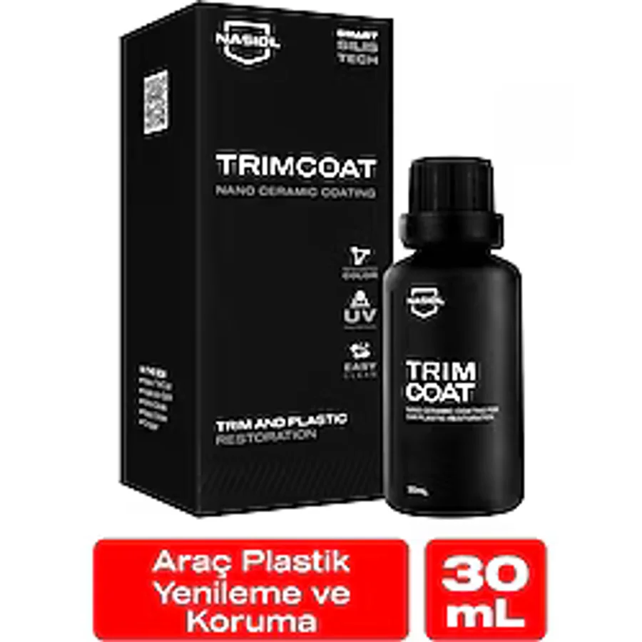 Nasiol Trimcoat Araç Plastik Yenileyici,Onarıcı ve Koruyucu Nano Seramik Kaplama-2 Yıl Dayanım-30ml