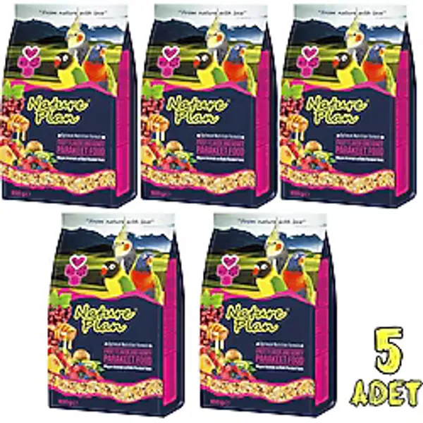 Nature Plan Paraket 800 gr 5'li Paket Sultan Cennet Papağan Yemi