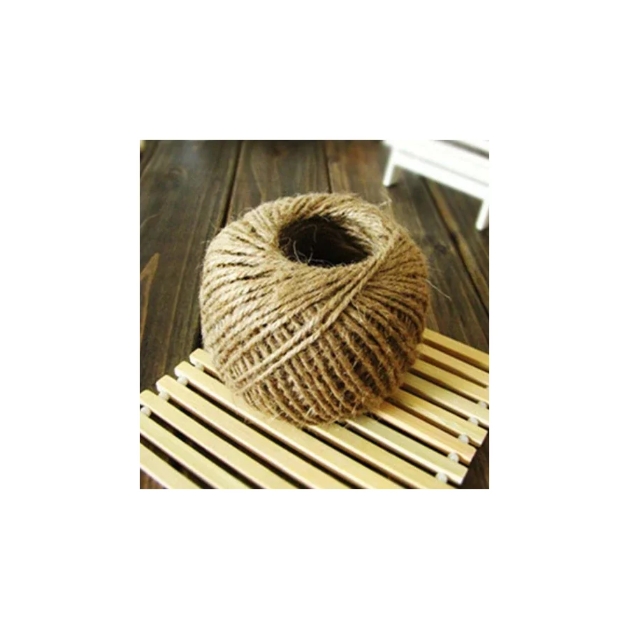 Naturel Doğal Jüt İp Hasır İp Süsleme İpi 100 gr-100 metre (2mm Kalınlık) (10 Adet)