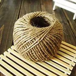 Naturel Doğal Jüt İp Hasır İp Süsleme İpi 100 gr-100 metre (2mm Kalınlık) (10 Adet)