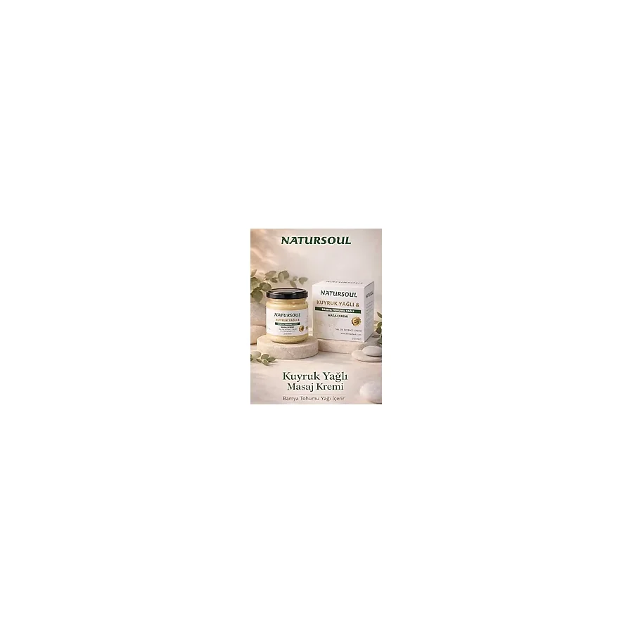 Natursoul Kuyruk Yağlı ve Bamya Tohumu Yağlı Bitkisel Masaj Kremi 210 ml
