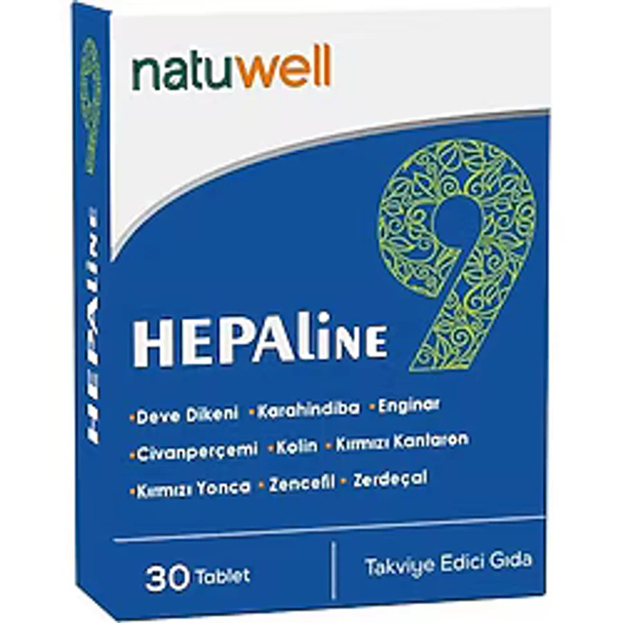 Natuwell Hepaline 30 Tablet Takviye Edici Gıda - Deve Dikeni, Karahindiba, Enginar, Civanperçemi, Kolin ve Zerdeçal