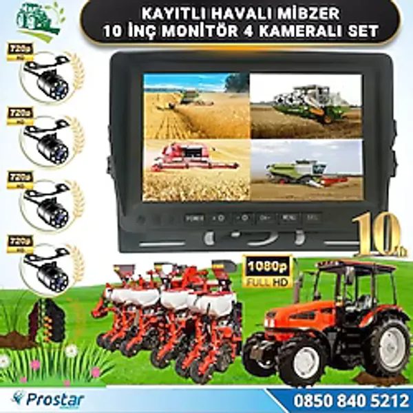 Navistar 10 Inç Monitör 4 Kameralı Mibzer Havalı Tohum Makinesi Ahd K