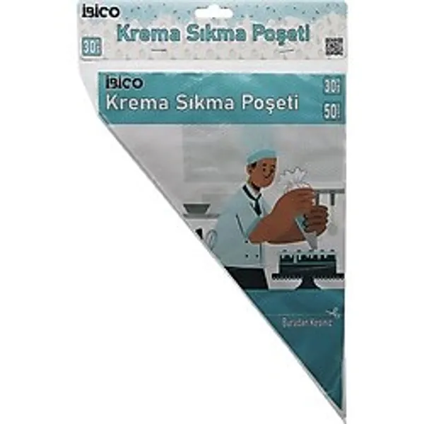 Naylon 30cm 50pcs Krema Sıkma Poşeti Torbası