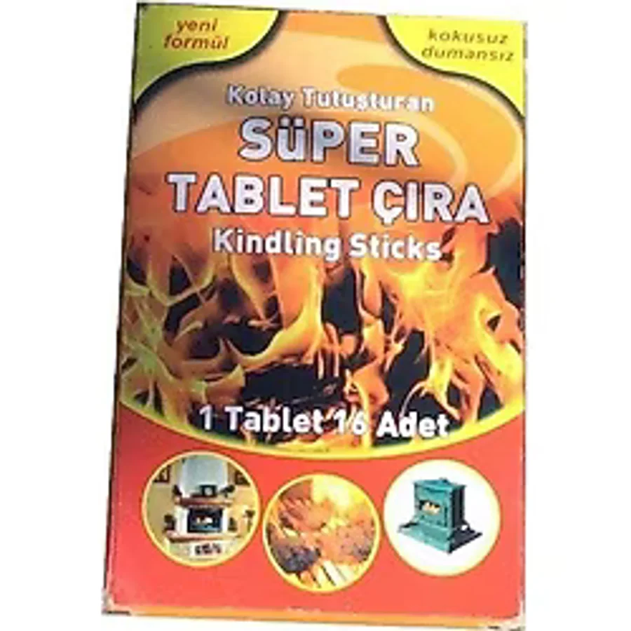 Nazar Süper Tablet Çıra 1 Tablet 16 Adet - Mangal Soba Tutuşturucu