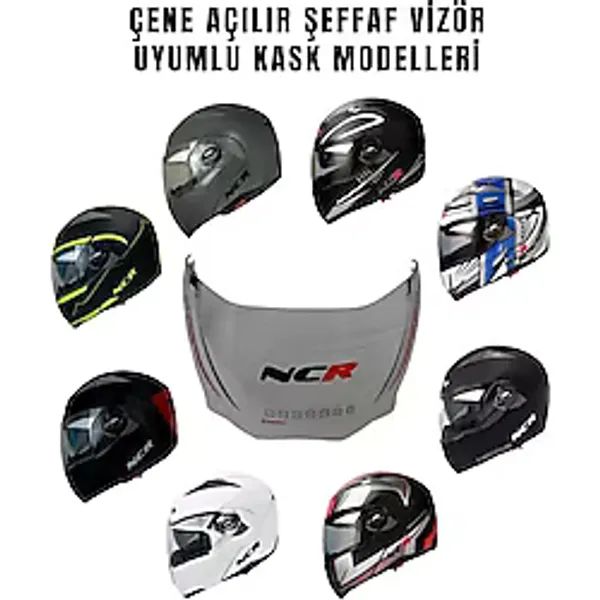 NCR Çene Açılır Kask Vizör Camı (Saydam)