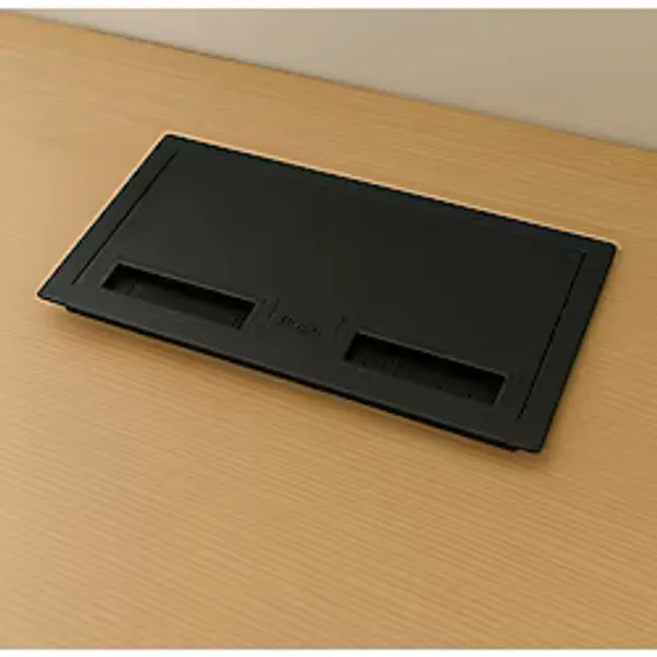 Ne-Ad 3100 Siyah Abs Kapaklı Gömme Masa Prizi Kutusu - 2 Ups + 2 Şebeke + 1 Data Rj45, Ofis Ve Toplantı Masası Priz Modülü