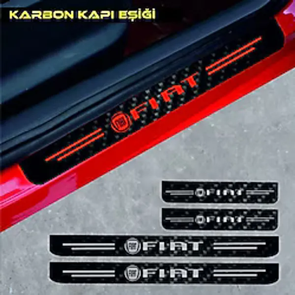 Ne Verelim Size Fiat Palio İçin Özel Uyumlu Aksesuar Oto Kapı Eşiği Özel Sticker Karbon 4 Adet
