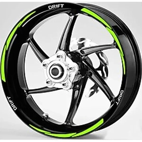 Ne Verelim Size Yeni Özel Motosiklet Jant Şeridi Drift Uyumlu Beyaz-Fıstık Yeşili Reflektifli (Neon) Sağ-Sol/Ön-Arka