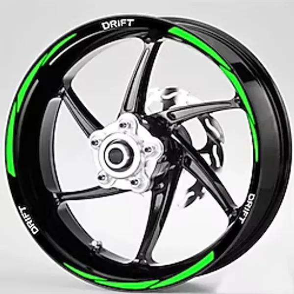 Ne Verelim Size Yeni Özel Motosiklet Jant Şeridi Yeşil Reflektifli Mondial Beyaz Drift Uyumlu Yazılı Sağ-Sol/Ön-Arka