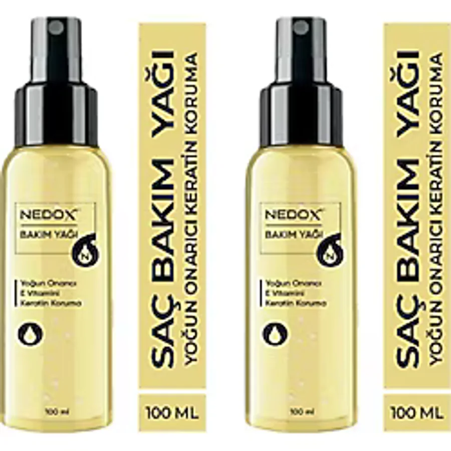 Nedox 2 Adet Keratin Özlü Onarıcı E Vitaminli Saç Bakım Yağı 100 Ml