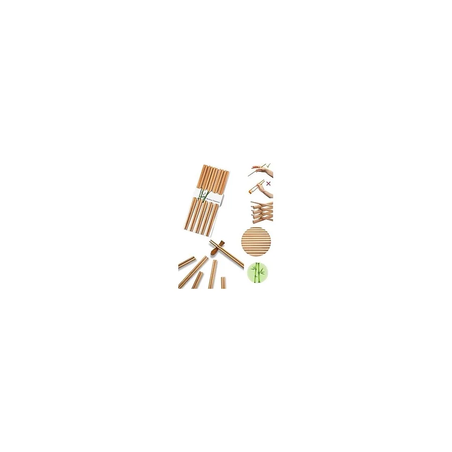 Neler Geldi Neler 10 Çift - 20 Adet Yıkanabilir Organik Bambu Çin Yemek Çubuğu Chopsticks Çin Çubuk - Çin Çubukları - 1 Adet