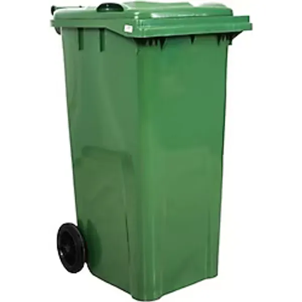 Nemkar Açık Yeşil Tekerlekli Çöp Konteyneri Plastik 120 Lt Apartman ve Endüstriyel Kullanım İçin