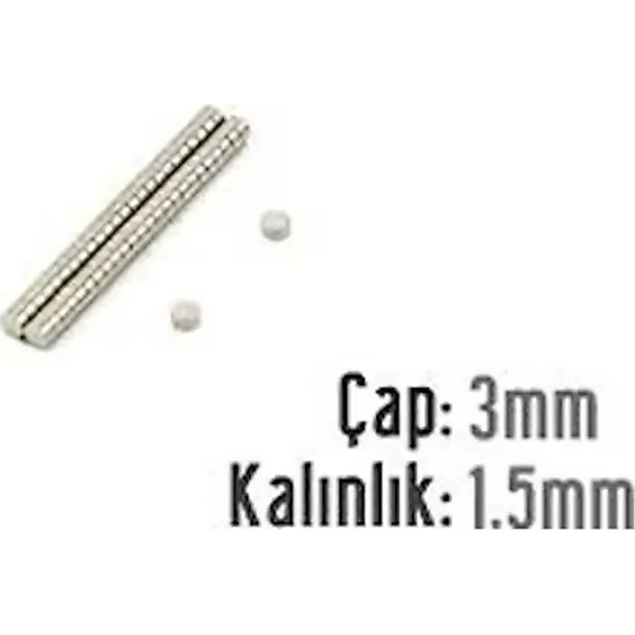 NEODYUM MIKNATIS 3X1,5 MM 10 ADET
