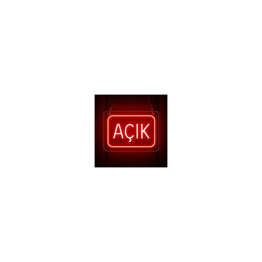 Neon led tabela 'Açık' yazısı(Askı Aparatı yoktur.)