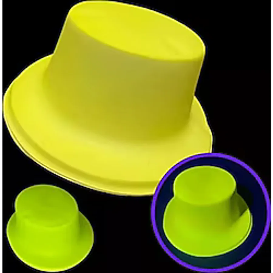 Neon Partisi Sarı Renk Plastik Fötr Şapka