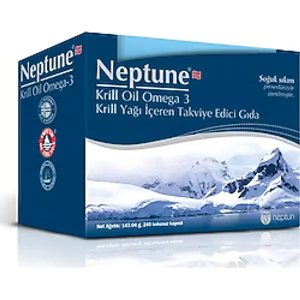 Neptün Krill Yağı İçeren Omega-3 240 Kapsül Soğuk Sıkım Takviye Edici Gıda Norveç Menşeli