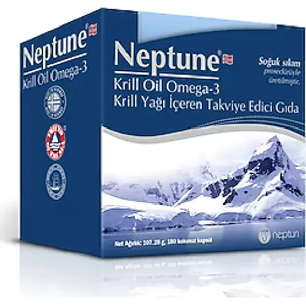 Neptün Neptune Krill Oil Omega - 3 180 Kapsül Soğuk Sıkım Krill Yağı İçeren Takviye Edici Gıda