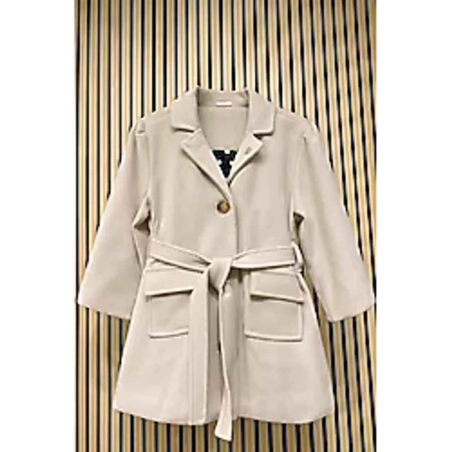 NerKids Kız Çocuk Kaşe Kaban - Bej - 5 Yaş