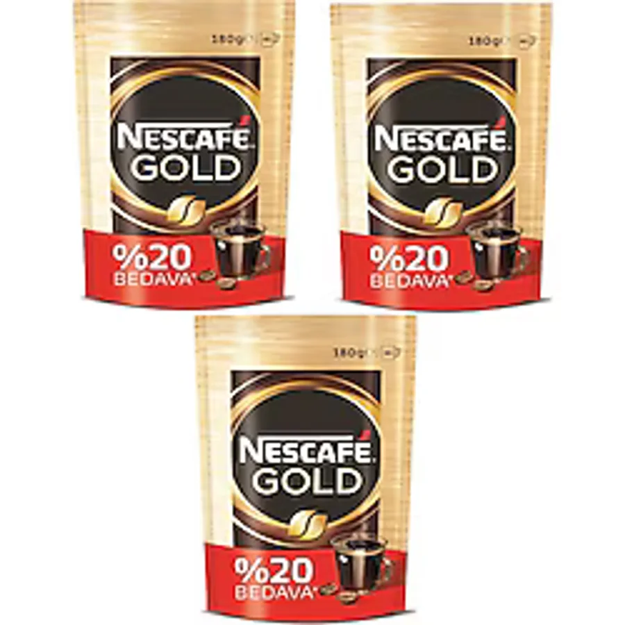 Nescafe Gold Granül Kahve 180 gr Eko Paket 3'lü