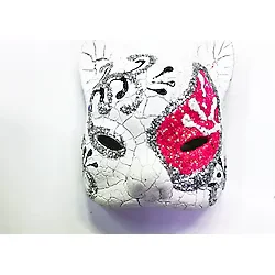 Nessi World Pembe Renk İşlemeli Seramik Malzemeden İmal Venedik Kedi Model Magnet