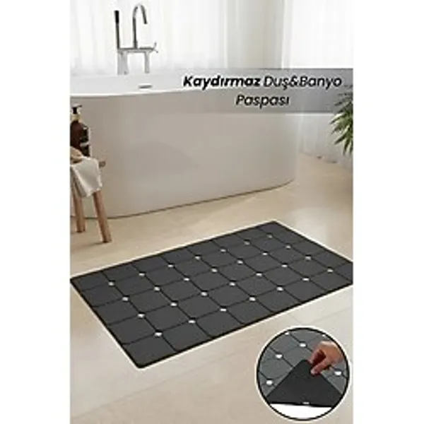 NestAura Banyo Paspası - 45x70 cm, Kaymaz Duş ve Küvet Matı, Bebek Dostu, Modern Banyo Aksesuarı