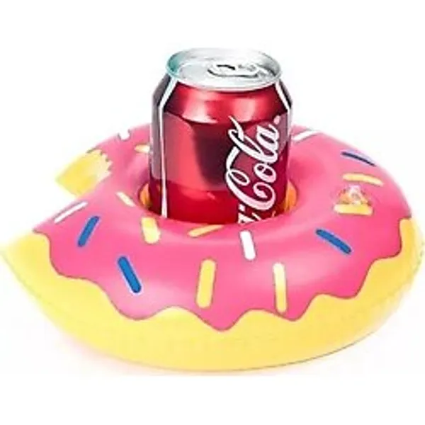 Netavantaj Isırılmış Donut Desenli Şişme Havuz Deniz Bardak Tutucu Float Bar Pembe
