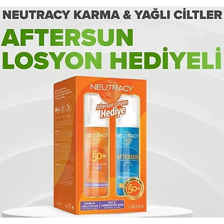 Neutracy 150 ml Güneş Kremi 50+ Spf+ Neutracy 150 ml Güneş Sonrası Losyon Karma ve yağlı ciltler için