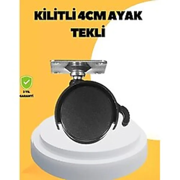 Nevamel 4 cm Kilitli Mobilya Tekerleği Tekli Sessiz ve Dayanıklı