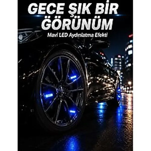 Nevamel Araç Sibop Işığı 4'Lü Set Otomatik Yanan Led Lastik Aksesuarı