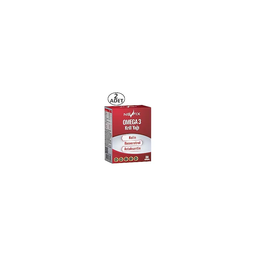 Nevfix Omega 3 Krill Yağı Kolin ve Resveratrol 2X30 Softgel